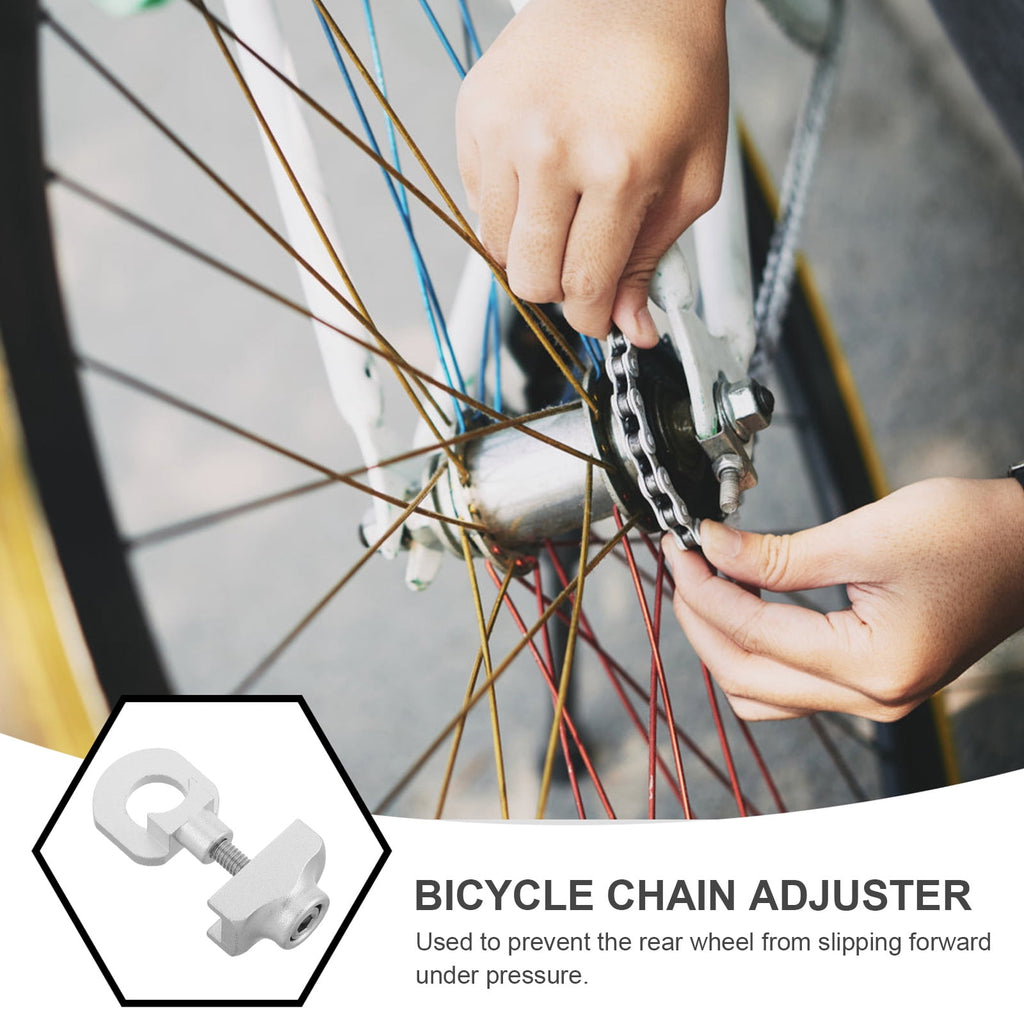 SWETRACE 1Set Mini Bike Chain Tensioner Aluminum Alloy Compact Design for Single-Speed Bicycles 1.4x0.8x0.7in