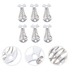 SWETRACE 6Pcs Stainless Steel Fishbone Tent Pegs for Outdoor Camping with Tent Rope Buckle 3.1x1.6x1.2in