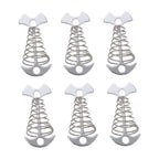 SWETRACE 6Pcs Stainless Steel Fishbone Tent Pegs for Outdoor Camping with Tent Rope Buckle 3.1x1.6x1.2in