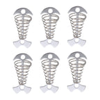 SWETRACE 6Pcs Stainless Steel Fishbone Tent Pegs for Outdoor Camping with Tent Rope Buckle 3.1x1.6x1.2in