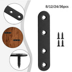 Black Straight Brackets 304Stainless Steel Flat Brace Mending Plates with Screws 8Pcs