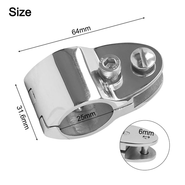 316 Stainless Steel Bimini Top Hinged Jaw Slide Rail Mount