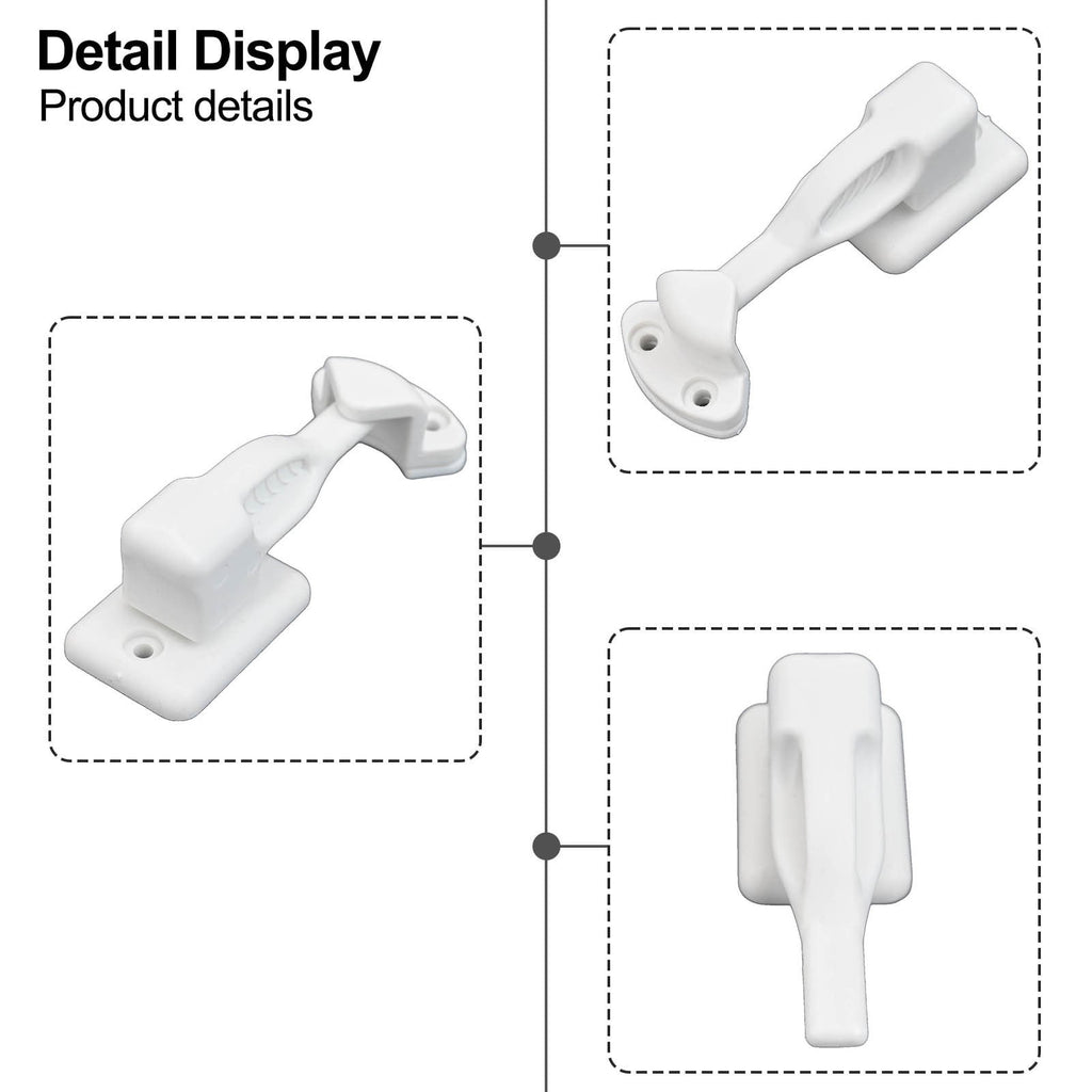 Nylon Rv Cabinet Latch Lock For Camper Trailer Boat Easy Install Secure Door Catch Holder White Black Travel Accessory Construction White