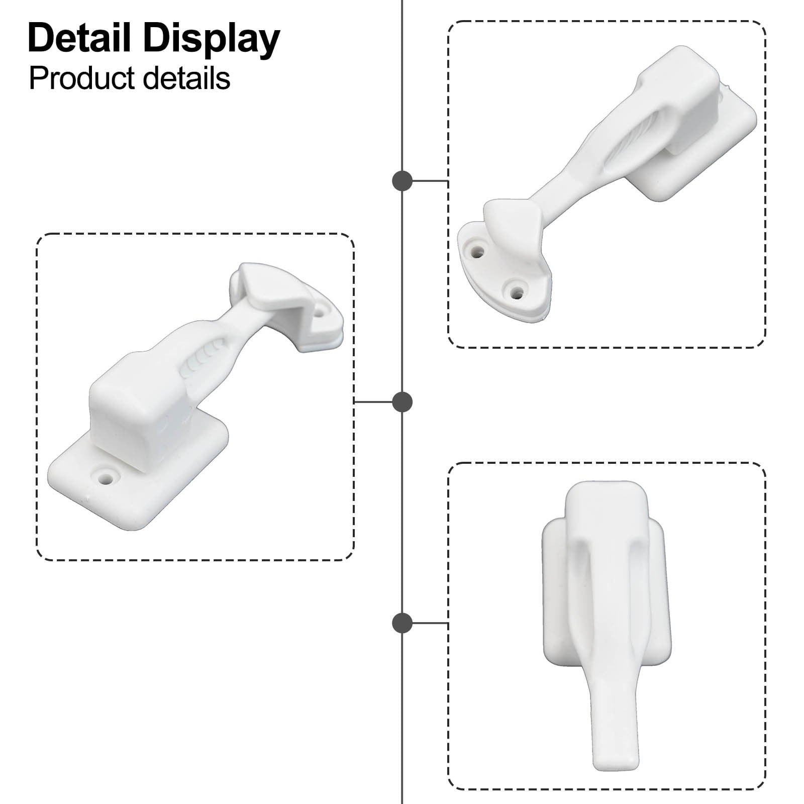 Nylon Rv Cabinet Latch Lock For Camper Trailer Boat Easy Install Secure Door Catch Holder White Black Travel Accessory Construction White