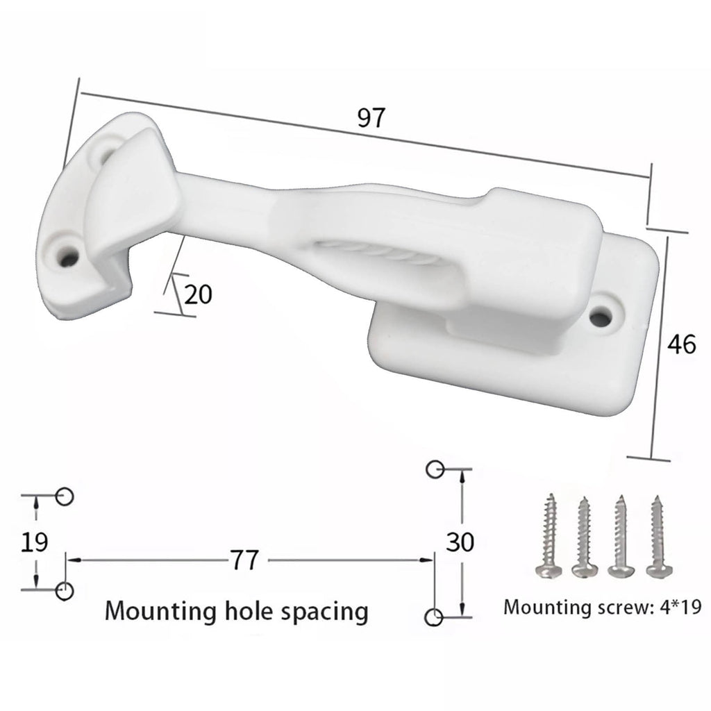Nylon Rv Cabinet Latch Lock For Camper Trailer Boat Easy Install Secure Door Catch Holder White Black Travel Accessory Construction White