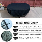210D Oxford Fabric Stock Tank Cover Oval Ice Bath Cover Gallon Basin Waterproof Drawstring Pool Protector 50Gallon 300 gal