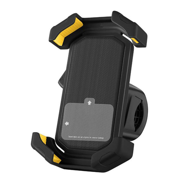 Adjustable Motorcycle Phone Holder With Silicone Protection For Secure Locking Black