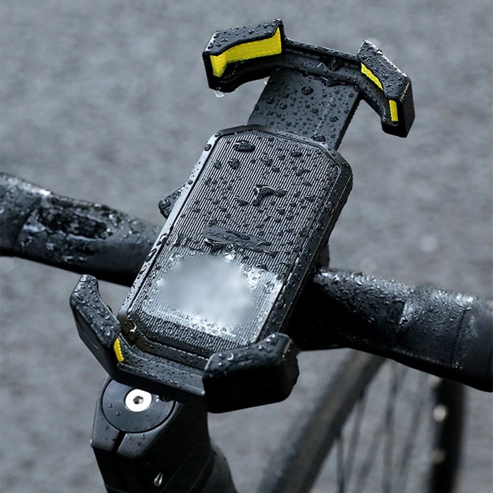 Adjustable Motorcycle Phone Holder With Silicone Protection For Secure Locking Black