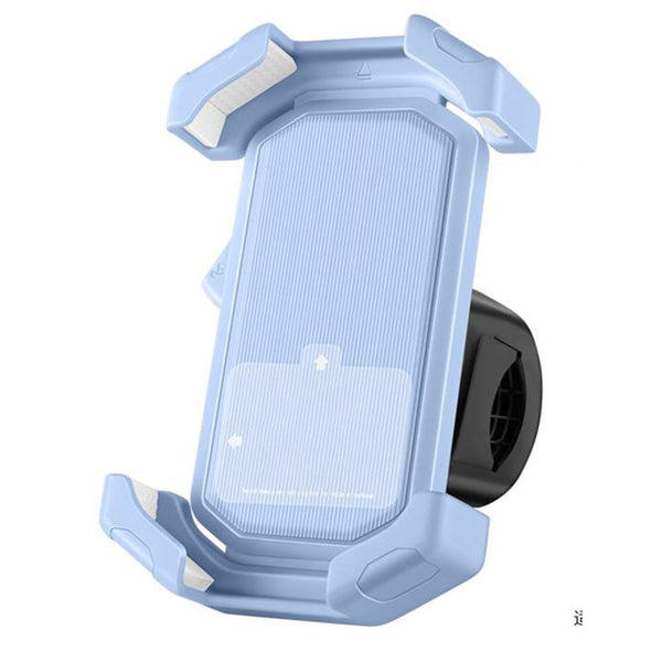 Adjustable Motorcycle Phone Holder With Silicone Protection For Secure Locking Light blue
