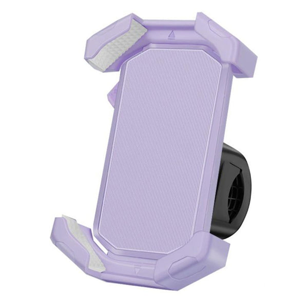 Adjustable Motorcycle Phone Holder With Silicone Protection For Secure Locking Purple