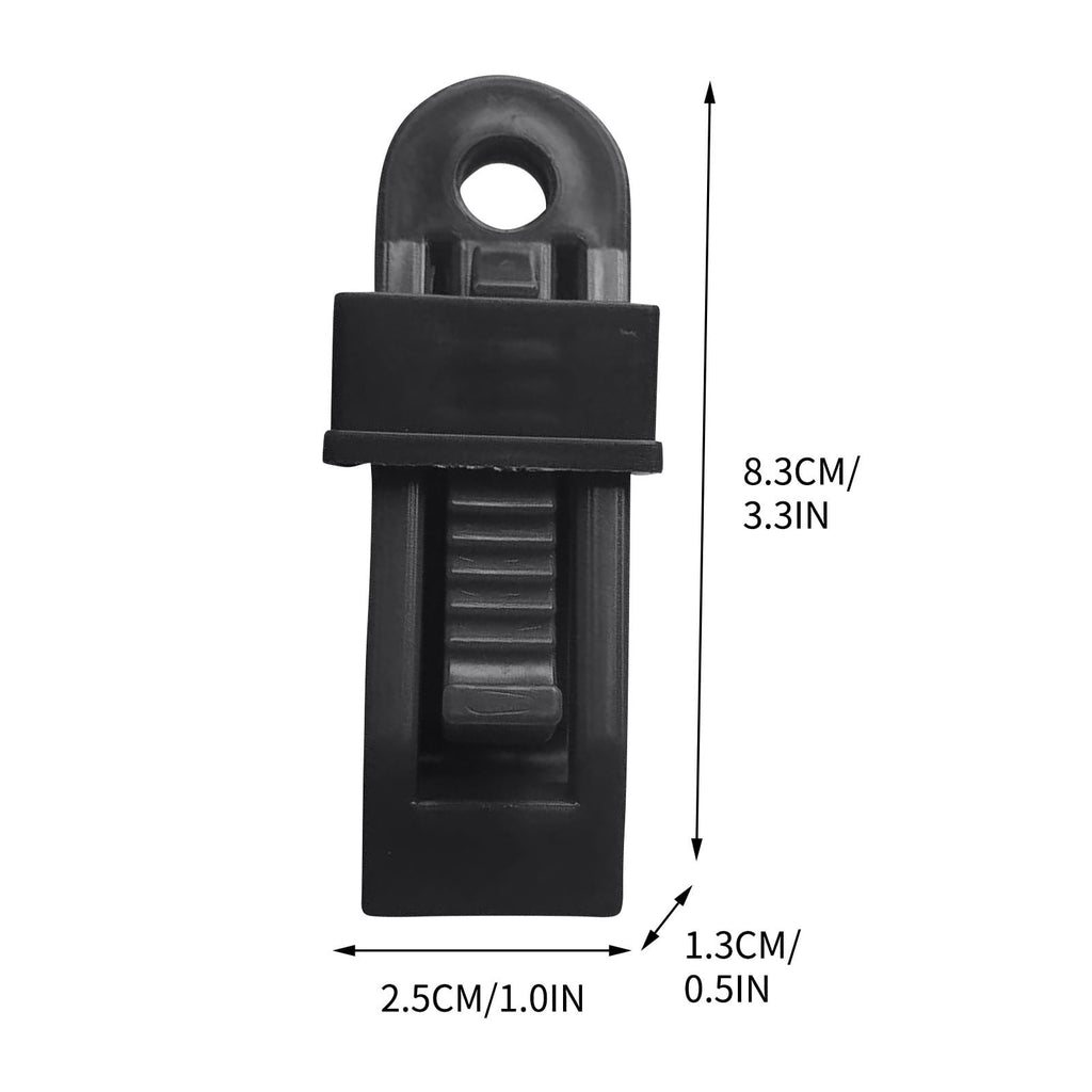 Tarp Clips, Heavy Duty Lock Grip, Reusable Tarp Clamps for for Secures Outdoor Camping, Awnings, Car Covers, Swimming Pool Covers Black