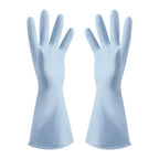 1 Pairs Rubber Gloves for Dishwashing Cleaning, Cotton Lined Household Gloves, Waterproof Gloves for Kitchen Bathroom, Reusable Gloves, Food Grade Non-Slip Household Kitchen Gloves Light blue,M