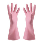 1 Pairs Rubber Gloves for Dishwashing Cleaning, Cotton Lined Household Gloves, Waterproof Gloves for Kitchen Bathroom, Reusable Gloves, Food Grade Non-Slip Household Kitchen Gloves Pink,L