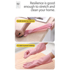 1 Pairs Rubber Gloves for Dishwashing Cleaning, Cotton Lined Household Gloves, Waterproof Gloves for Kitchen Bathroom, Reusable Gloves, Food Grade Non-Slip Household Kitchen Gloves Pink,M