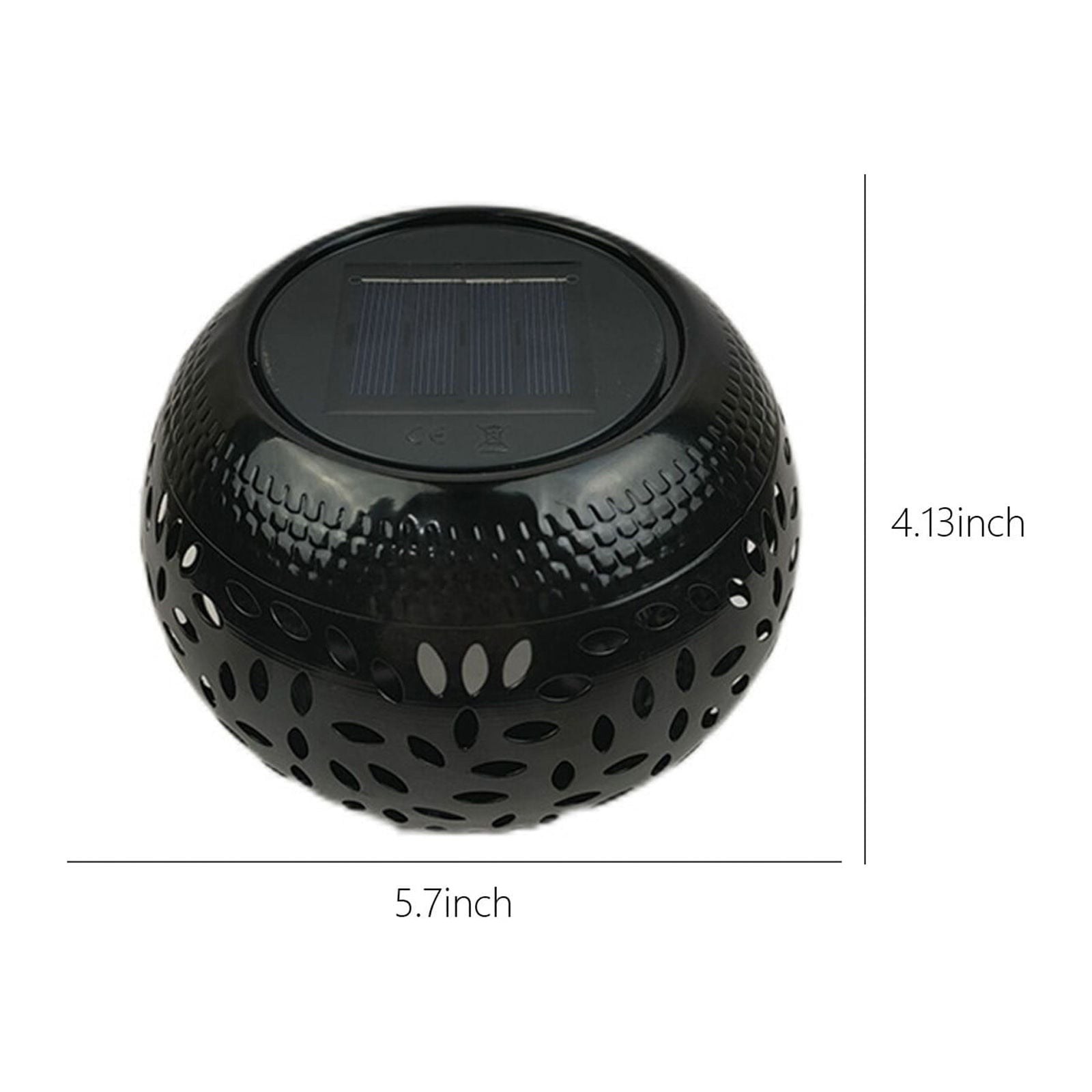Solar Lantern Outdoor Waterproof, Solar Table Lights LED Metal Tabletop Light Solar Powered Decorative Lighting Lanterns for Desk Bedroom Patio Garden Yard,Flickering Flame Light round Pot Black