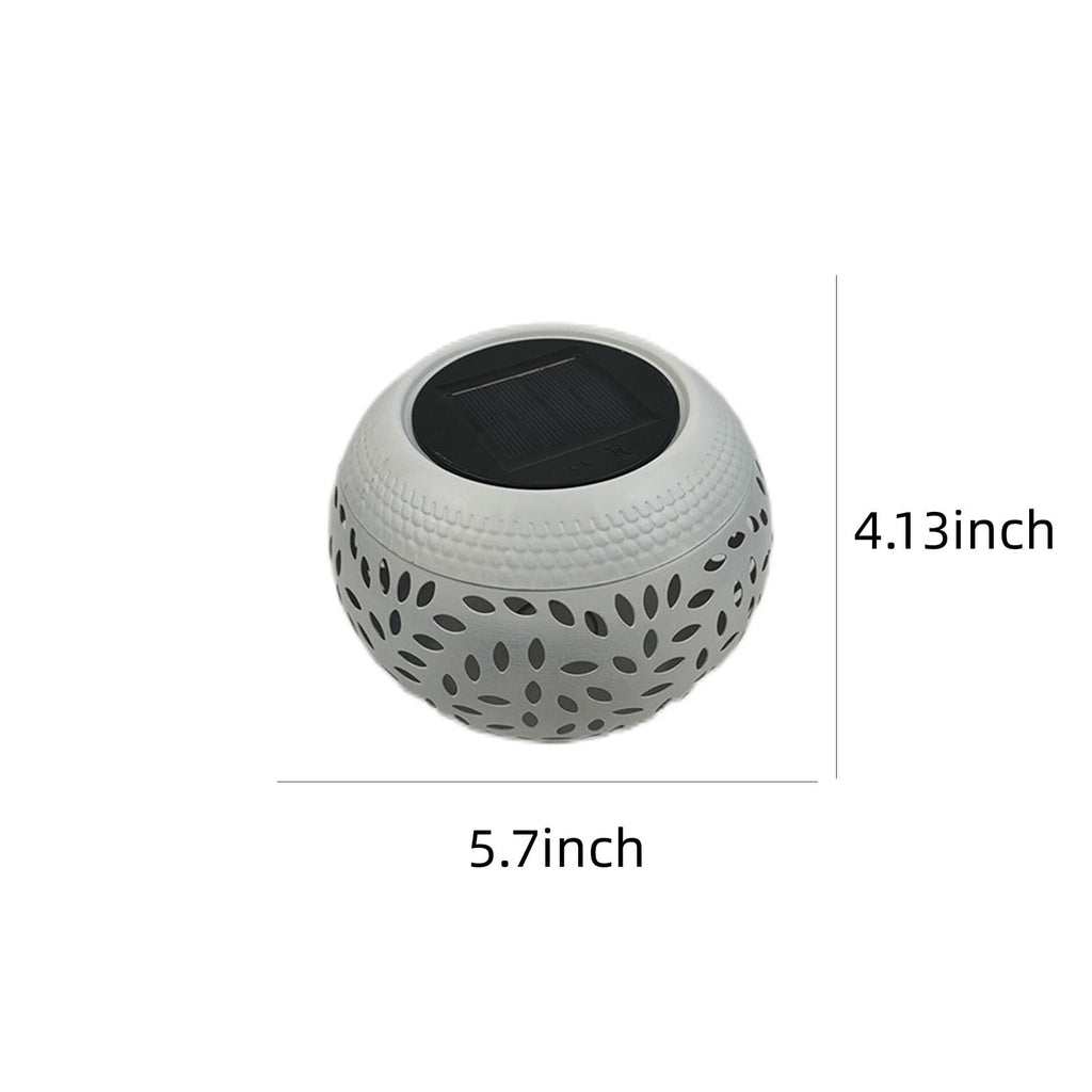 Solar Lantern Outdoor Waterproof, Solar Table Lights LED Metal Tabletop Light Solar Powered Decorative Lighting Lanterns for Desk Bedroom Patio Garden Yard,Flickering Flame Light round Pot White