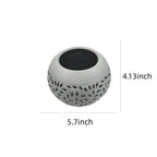 Solar Lantern Outdoor Waterproof, Solar Table Lights LED Metal Tabletop Light Solar Powered Decorative Lighting Lanterns for Desk Bedroom Patio Garden Yard,Flickering Flame Light round Pot White