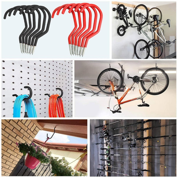 CCMAOLU 2025 New Bike Hooks for Garage Wall, Heavy Duty Bicycle Hangers for Hanging, Wall Mount Bicycle Storage for Ceilings, No Drill Large Ceiling Hooks for Hanging Plants