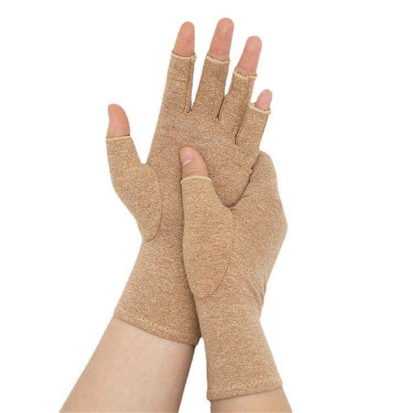 Pressure Gloves Half Finger, Cycling Joint Care Sports Gloves, Antiskid Fitness Gloves for Men and Women, Comfortable Compression Gloves for Hand Relief, Mobility & Repetitive Task Support, Size M D