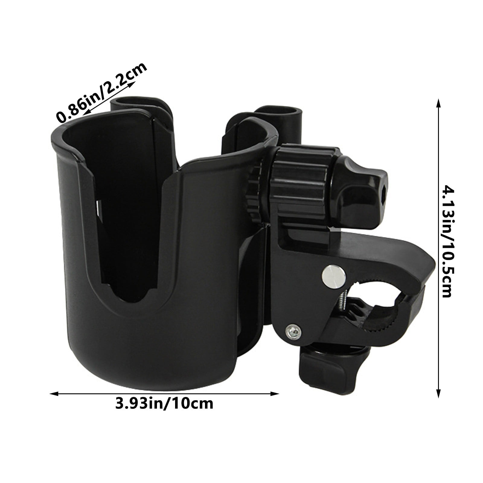2-in-1 Bicycle Cup Holder with Mobile Phone Holder - Universal Water Bottle Holder, Coffee & Tea Mug Holder, for Electric Bike, Bicycle, Motorcycle, Stroller, Walker - Fits Phones Up to 6.5 Inches