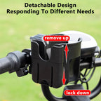 2-in-1 Bicycle Cup Holder with Mobile Phone Holder - Universal Water Bottle Holder, Coffee & Tea Mug Holder, for Electric Bike, Bicycle, Motorcycle, Stroller, Walker - Fits Phones Up to 6.5 Inches