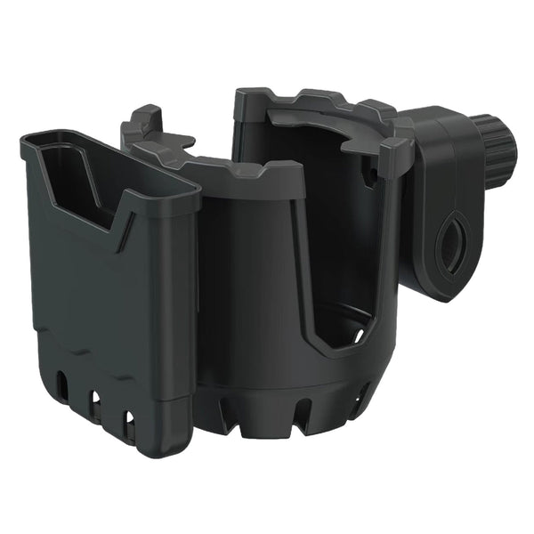2-in-1 Adjustable Drink Holder,Universal Cup Holder with Cell Phone Holder,Large Diameter Design Bike Cup Holder for Wheelchair Walker Bike Free Size Black