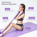 Clearance！4-Tube Pedal Puller Resistance Rope - Foot Pedal Resistance Band,Yoga Elastic Exercise Bands, for Women Jump Fitness, Abdomen/Arm Weight/Waist/Leg Stretching Slimming Training Pink