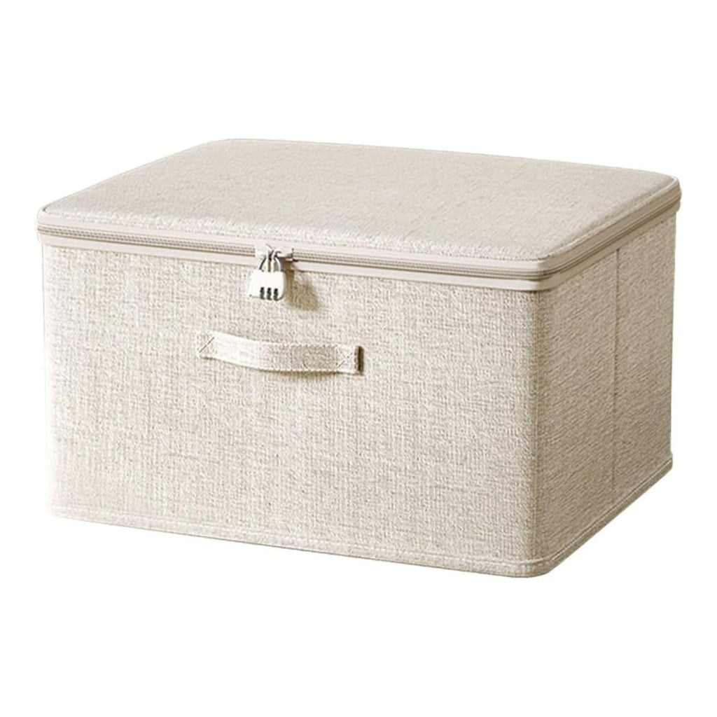Locking Adult Game Toy Storage Organizer Lock Box Toy Storage Bins Women and Men Game Toys Storage Bags with 2 Drawstring Bags, Large capacity (Beige) 11.8x7.8x5.5 11.8" x 7.8" x 5.5" Beige