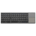 Tri-Folding Bluetooth Keyboard,Wireless Portable Foldable Bluetooth Keyboard for Travel, Keyboard with Touchpad, Rechargeable Multi-Device Small Keyboard for Laptop Tablet PC Smartphone A