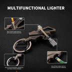 Multifunctional Outdoor Match Kerosene Lighter with Bottle Opener Keychain, Waterproof Windproof Portable for Camping Hiking, Torch Flame Ignites Fire Starter for BBQ Candles Emergency Use SL