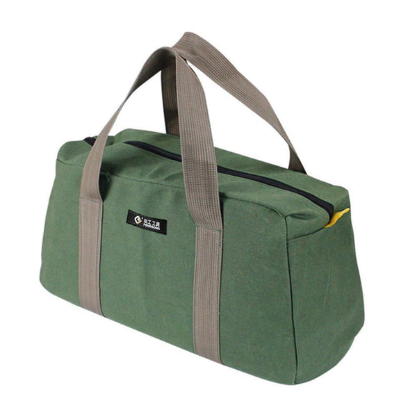 1 Pack Tool Bag for Men with Waterproof Hard Bottom,Mechanics Tool Bag,Heavy Duty Tool Bag Wide Mouth Tote for Various Instrument, Electrician Carpenter Mechanic,3 Sizes Available，Green(16 inch) 14 inch