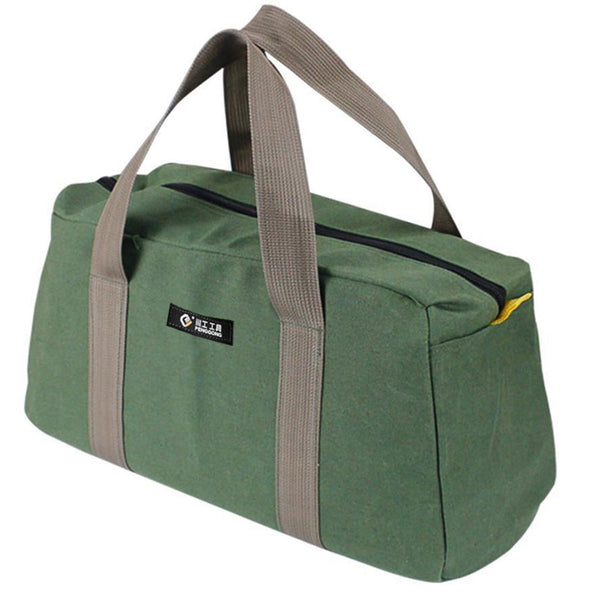 1 Pack Tool Bag for Men with Waterproof Hard Bottom,Mechanics Tool Bag,Heavy Duty Tool Bag Wide Mouth Tote for Various Instrument, Electrician Carpenter Mechanic,3 Sizes Available，Green(16 inch) 16 inch
