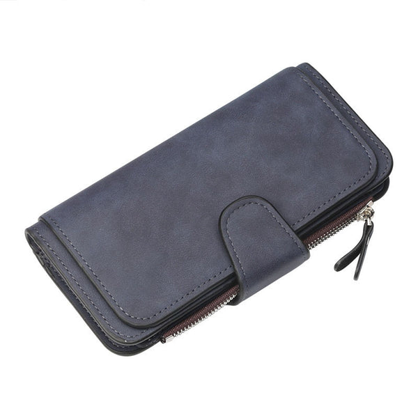Women's Wallets,Soft Leather Bifold Compact Card Holder Wallet for Women with Zipper, Blocking Leather Clutch Wallet Credit Card Holder, Ladies Travel Wallet Purse,10 Colors(pink) Light Black