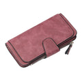 Women's Wallets,Soft Leather Bifold Compact Card Holder Wallet for Women with Zipper, Blocking Leather Clutch Wallet Credit Card Holder, Ladies Travel Wallet Purse,10 Colors(pink) red-brown