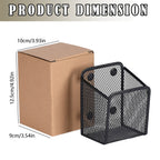 Magnetic Pencil Holder, Magnets Marker Holder, Mesh Storage Basket Organizer with Extra Strong Magnet, Mesh Pen Holder for Refrigerator, Whiteboard, Locker Accessories, Office Supplies, 3.93x3.54x4.9 3.54x3.93x4.92 Black