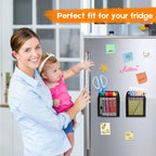 Magnetic Pencil Holder, Magnets Marker Holder, Mesh Storage Basket Organizer with Extra Strong Magnet, Mesh Pen Holder for Refrigerator, Whiteboard, Locker Accessories, Office Supplies, 3.93x3.54x4.9 3.54x3.93x4.92 Black