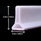Collapsible Shower Threshold, Water Dam, 1.97" High Shower Barrier Water Stopper, Shower Water Guard To Keep Water In Shower Dry And Wet Separation Bathroom Wheelchair Accessible, 78.74x1.18x1.97 78.74" x 1.18" x 1.97" White