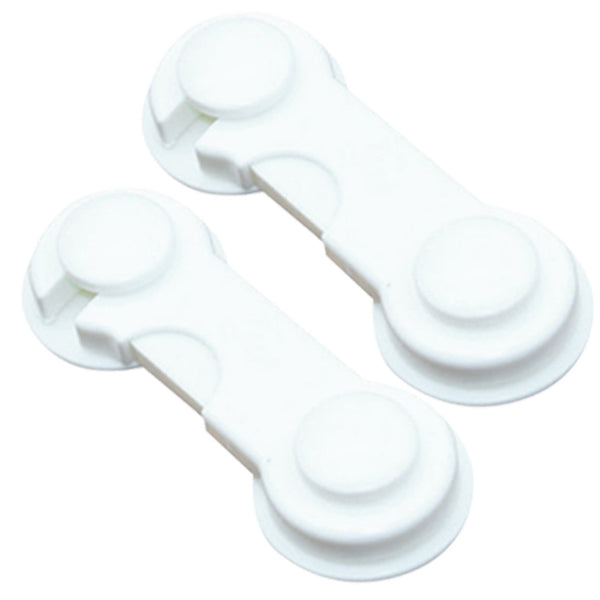 Cabinet Locks for Pet Safety, Plastic Latches with Adhesive for Drawer Cupboards Closet and Pantry Door, Fridge Lock for Protecting Dog and Cat, 2 Pcs, 3.74 Inches 3.74