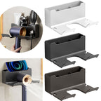 1 Pack Hair Dryer Holder, Wall Mount Self Adhesive Waterproof Blow Dryer Rack Storage Organizer Hanger, Compatible with Most Hair Blower Appliance, Curling Iron, Straightener(Z2-White) Z2-White