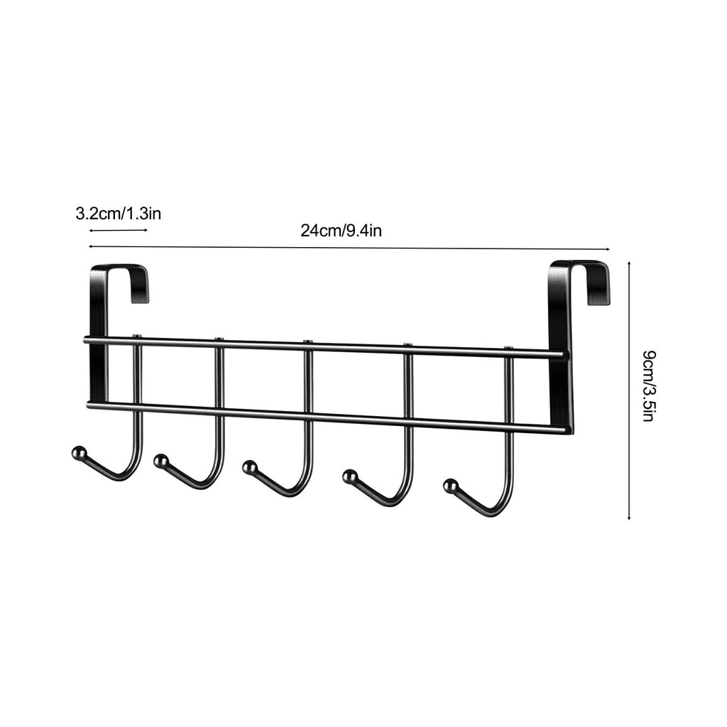 Over The Door Hooks, Door Hanger Hooks For Hanging ,Over The Door Towel Racks With 5 Coat Hook,Over The Door Towel Rack For Kitchen Bathroom Towel Holder Towels Hanger Rack Accessories,2.1 cm 3.2 cm
