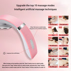 4-Head Electric Massagers Set, Vagus Nerve Stimulator Neck, 10 Modes & 16 Levels, Ergonomic Design, Promote Muscle Relaxation,Cervical For Neck Pain Relief,Instrument for Home Pink