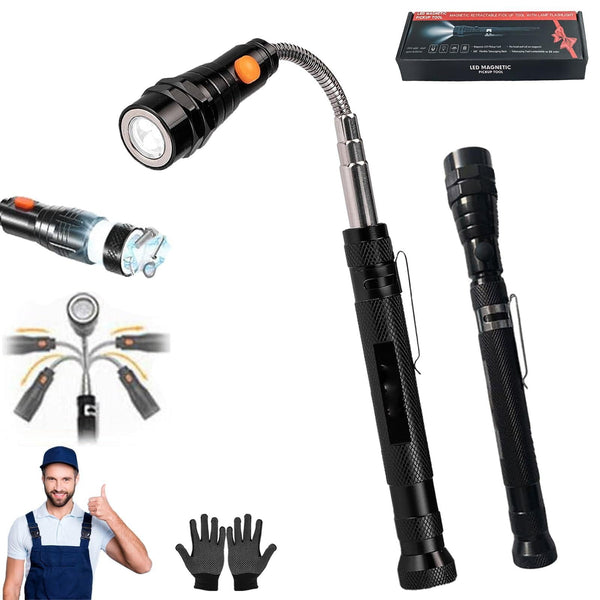 Magnetic Pickup Tool, Gifts for Men, Telescoping Magnet Flashlight, Gifts Idea & Stocking Stuffers for Men, Mechanic, Boyfriend, Christmas Gifts for Dad, Husband, Father, 1 Pcs, 23.6 Inches 23.6