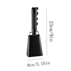 2025 120dB Loud Brass Cowbell with Non-Slip Handle and Adjustable Strap,Perfect for Sporting Events like Baseball and Football Games,Also Ideal for Graduations,Parades,and Cheerleading Activities Black