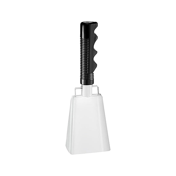2025 120dB Loud Brass Cowbell with Non-Slip Handle (White)