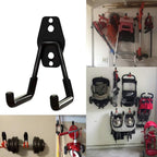 Garage Storage Utility Hooks, Heavy Duty Garage Hooks, Garage Garden Tool Organizer, Steel Wall Mount Hooks, Garden Small U Hooks, Wall Mount Hanger Organizer for Tools, 1 Pcs, 2.56x2.05x4.33 2.56" x 2.05" x 4.33" Black