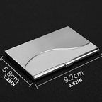 Slim Business Card Case for Men & Women, Pocket Metal Case, Professional Stainless Steel Business Card Holders, Purse Name Card Holder, Buckle Style Shut, 1 Pcs, 3.62x2.28 3.62" x 2.28" Silver*3