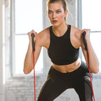 Resistance Bands with Handles, Exercise Bands with Handles, Single Resistance Bands for Resistance Training, Physical Therapy,Home Workouts, Fitness, Pilates,Shoulder And Neck Stretching Equipment Red