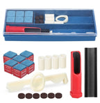 Cue Stick Tip Repair Kit, Cue Tips Accessorie, Include Pool Cue Tips, Pool Cue Repairers, Billiard Cue Clamp, Cue Tip Glue, Billiards Shaper, Cue Tips Accessorie, 20 Pcs Set, 9.45x3.94x1.18 9.45" x 3.94" x 1.18" Blue*1 Set