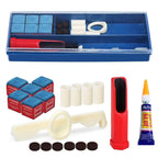 Cue Stick Tip Repair Kit, Cue Tips Accessorie, Include Pool Cue Tips, Pool Cue Repairers, Billiard Cue Clamp, Cue Tip Glue, Billiards Shaper, Cue Tips Accessorie, 20 Pcs Set, 9.45x3.94x1.18 9.45" x 3.94" x 1.18" Blue*1 Set