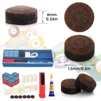 Cue Stick Tip Repair Kit, Cue Tips Accessorie, Include Pool Cue Tips, Pool Cue Repairers, Billiard Cue Clamp, Cue Tip Glue, Billiards Shaper, Cue Tips Accessorie, 20 Pcs Set, 9.45x3.94x1.18 9.45" x 3.94" x 1.18" Blue*1 Set